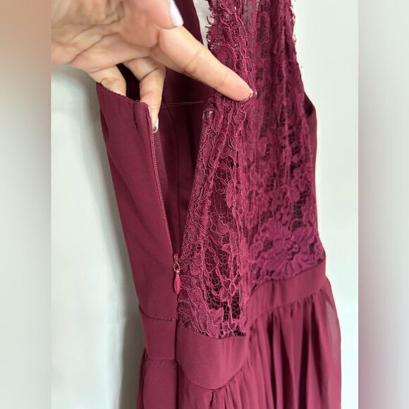 Lulus Love Spell Burgundy Lace-Back Maxi Dress - Picture 10 of 15